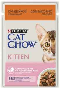 Cat Chow Kitten с Индейкой и Кабачками в желе